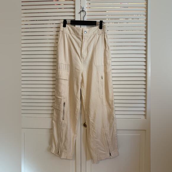 NWT NEW Urban Outfitters Myla Linen Cargo Pants - Picture 5 of 9